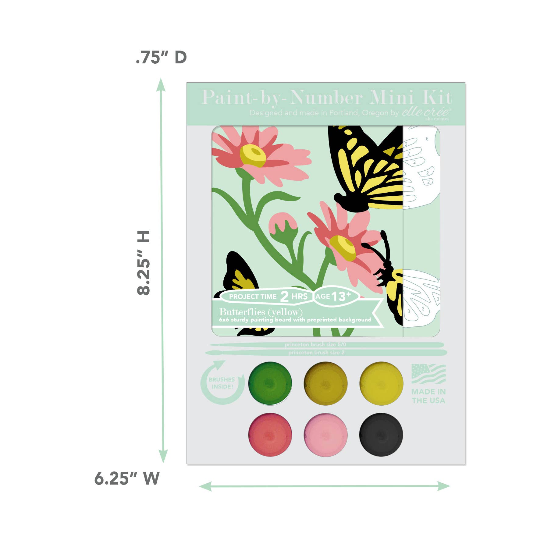 Butterflies (Yellow) MINI PBN Kit