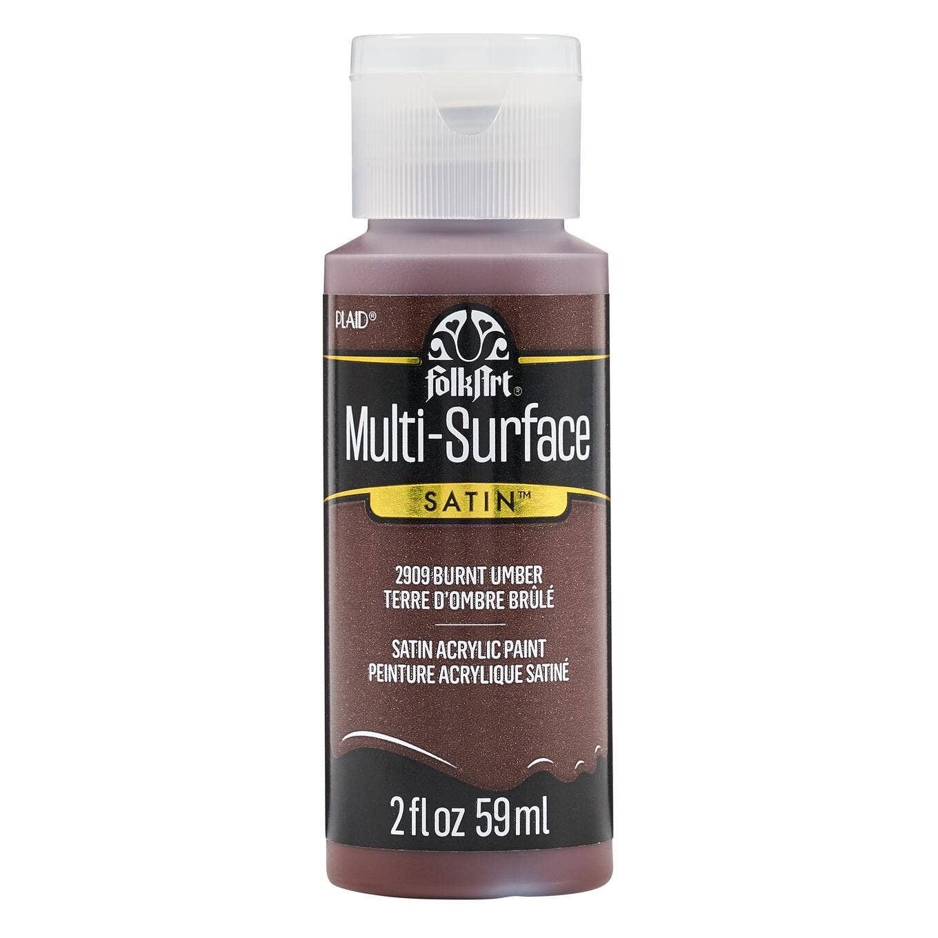 FolkArt ® Multi-Surface Satin Acrylic Paint - 2 oz: Burnt Umber