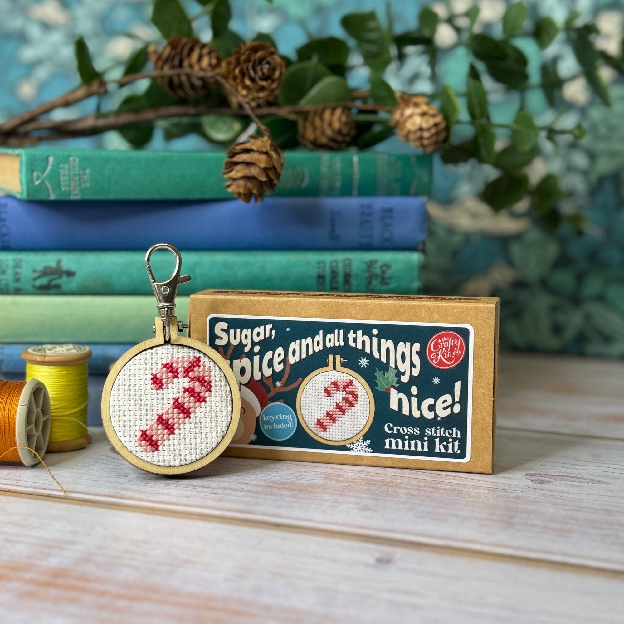 Candy Cane Mini Matchbox Christmas Cross Stitch Kit