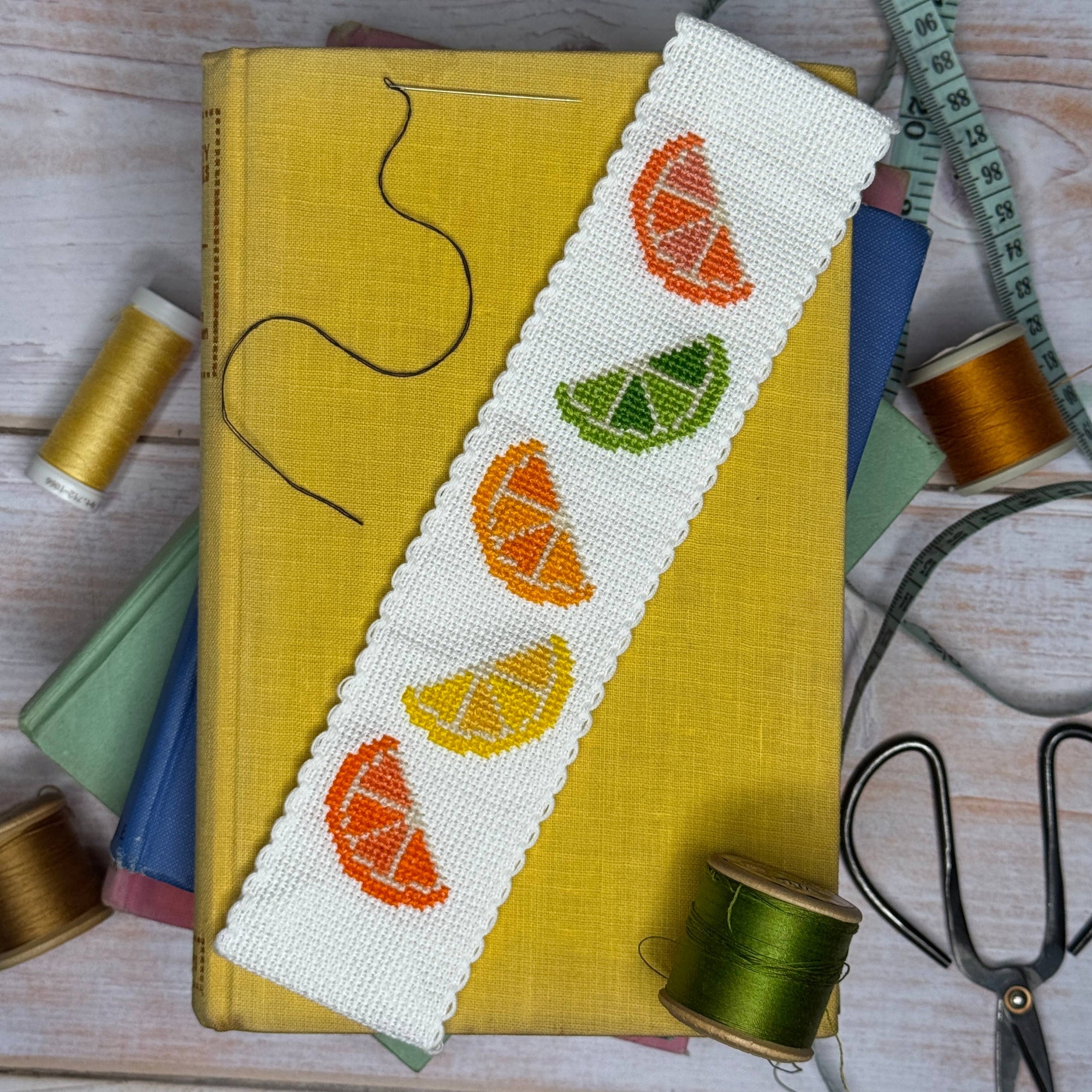 Summer Citrus Cross Stitch Bookmark Kit
