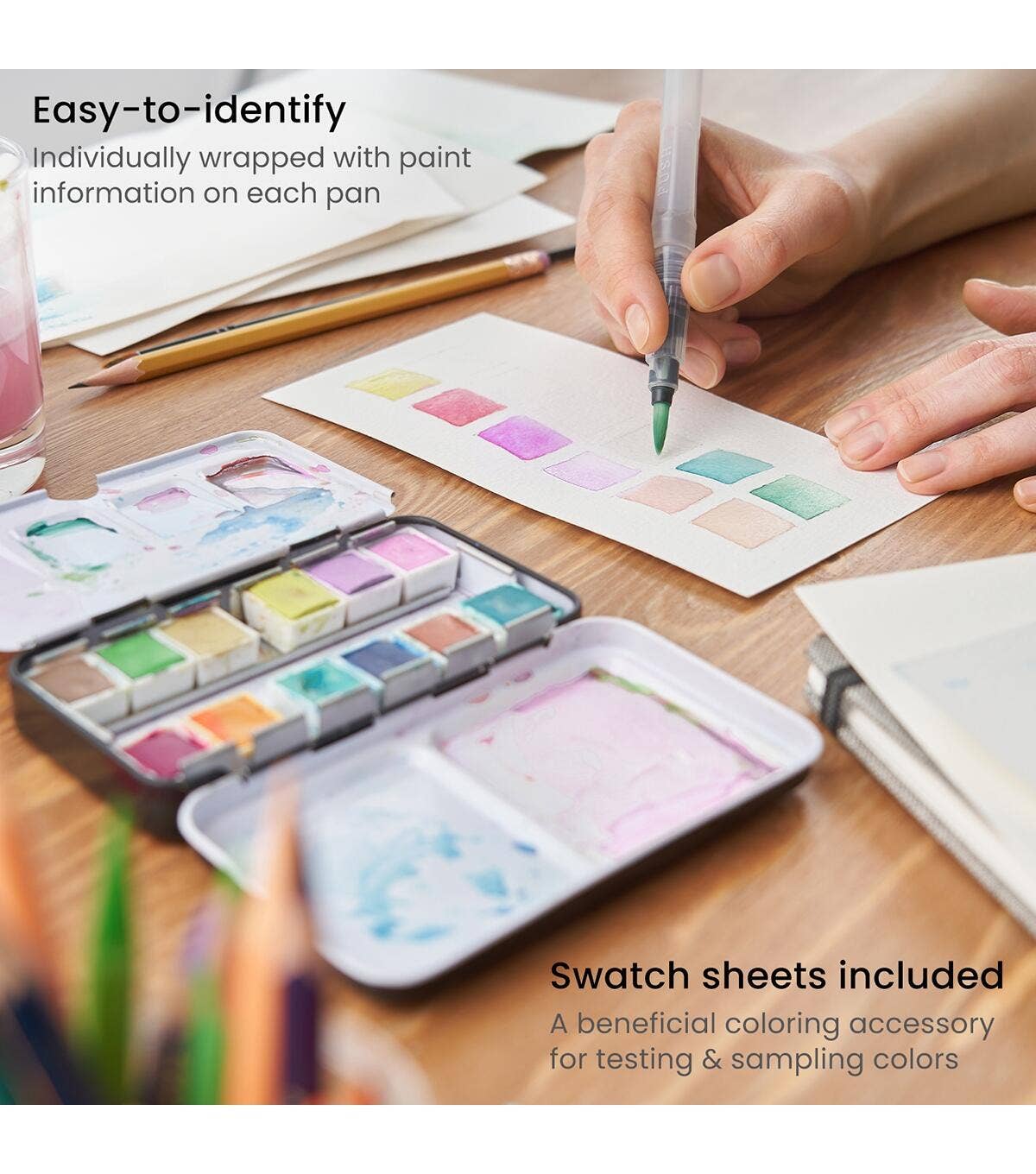 Arteza® Watercolor Half Pans Set - Pastel Colors, 12 pc.