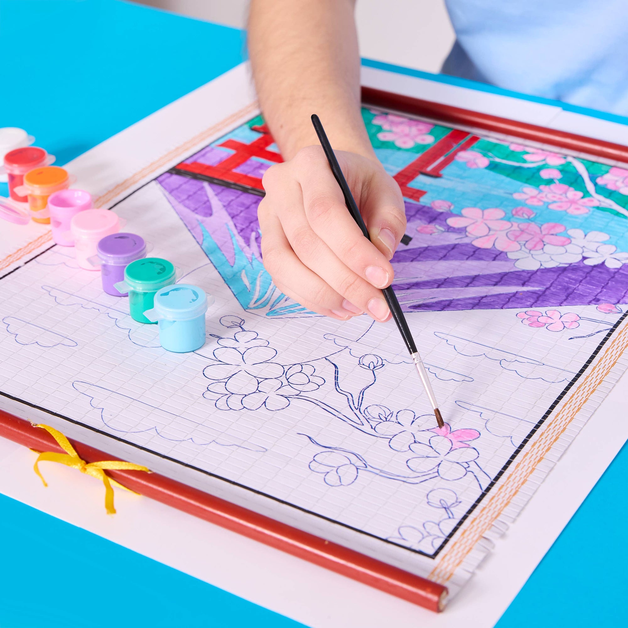 Paper Scroll Painting Kit for Kids - Mount Fuji