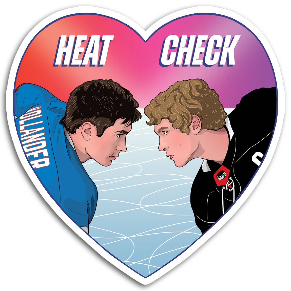 Heated Rivalry Heat Check Heart Die Cut Sticker