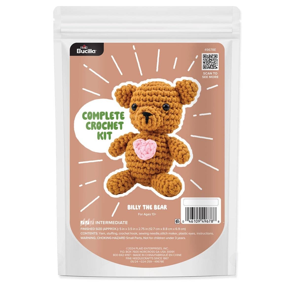 Bucilla ® Amigurumi Crochet Kit - Billy the Bear 5"