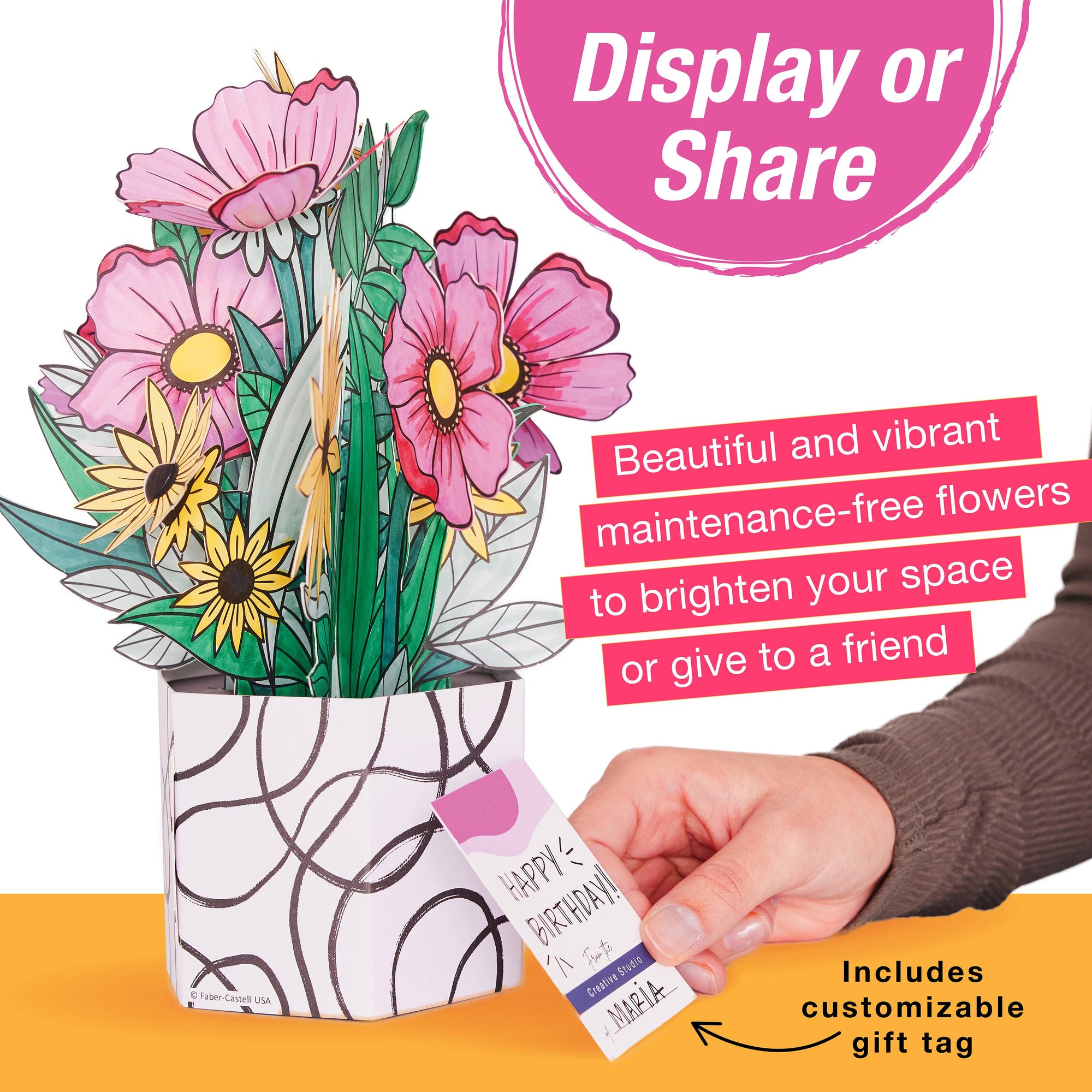 Pop Up Coloring Wildflower Bouquet - Adult Coloring Craft