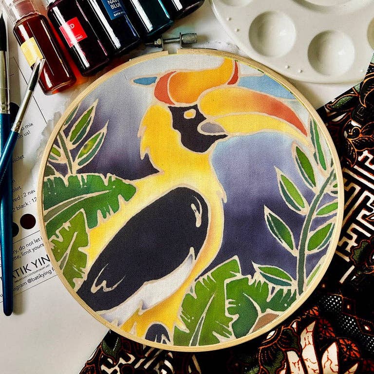 Rhinoceros Hornbill | Batik Craft Kit | Hand-Waxed DIY Art Kit UK: Batik Kit
