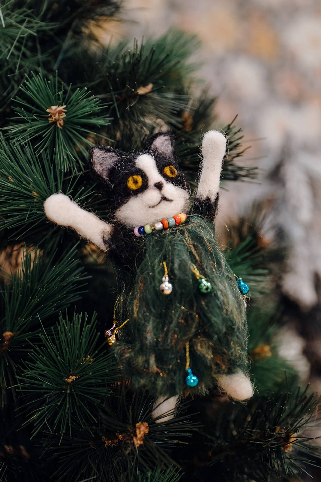 Festive Cat Needle Felting Kit