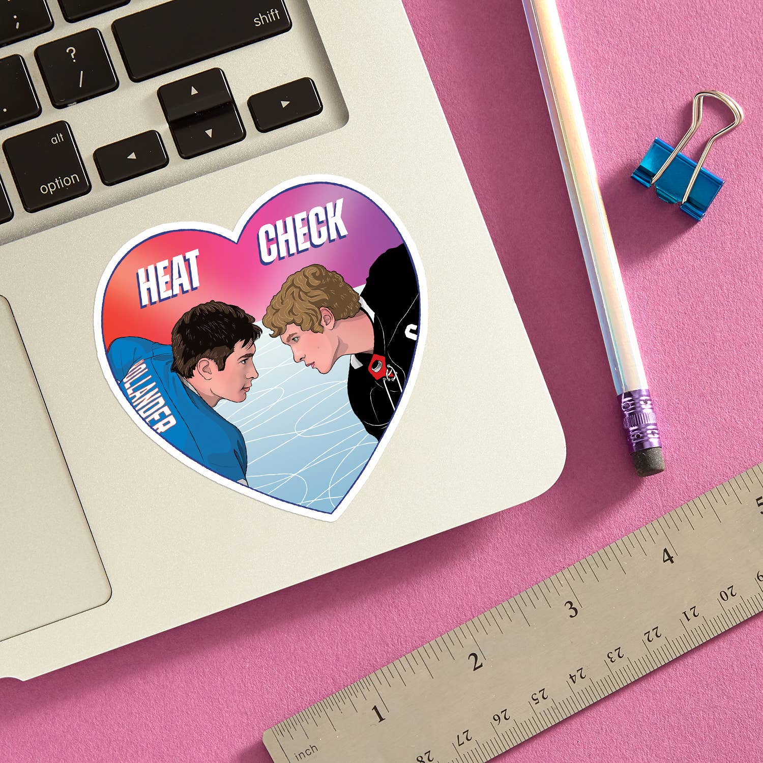 Heated Rivalry Heat Check Heart Die Cut Sticker