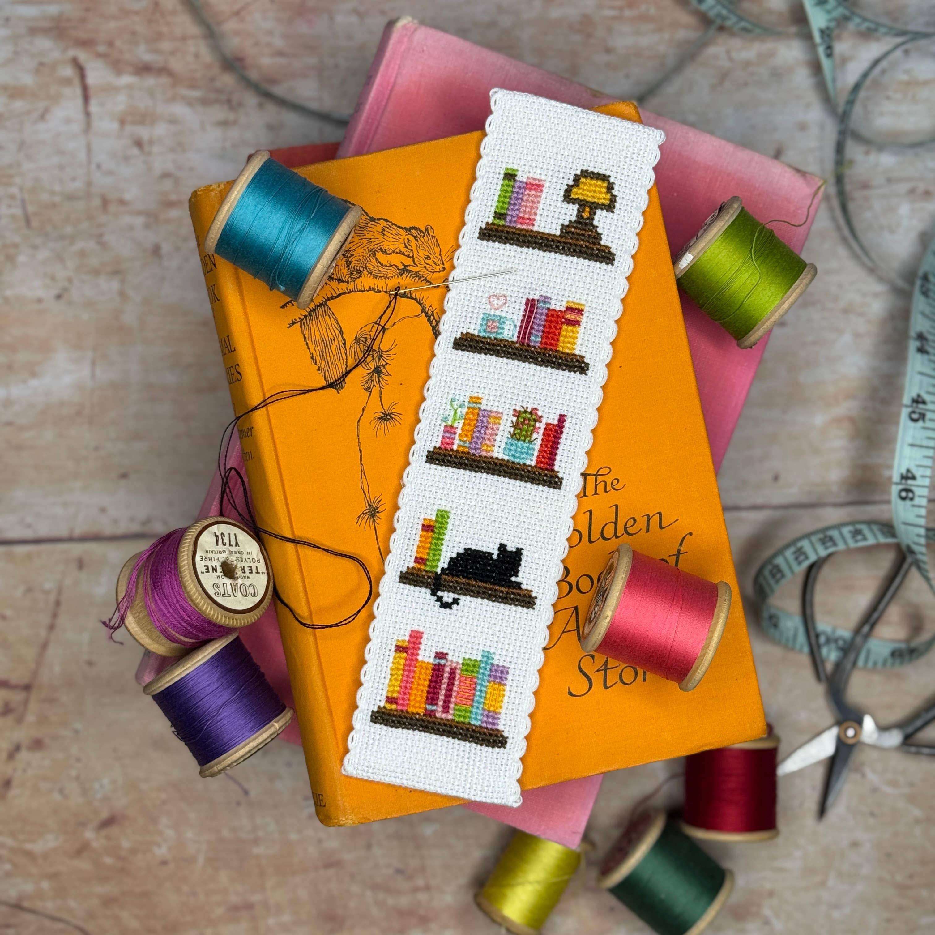 Book Lover Cross Stitch Bookmark Kit - Colors & Cocktails