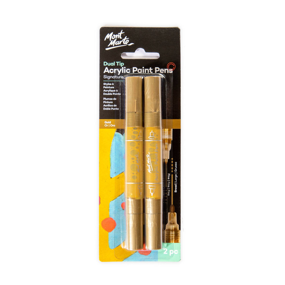 Dual Tip Acrylic Paint Pens Signature Gold 2pc