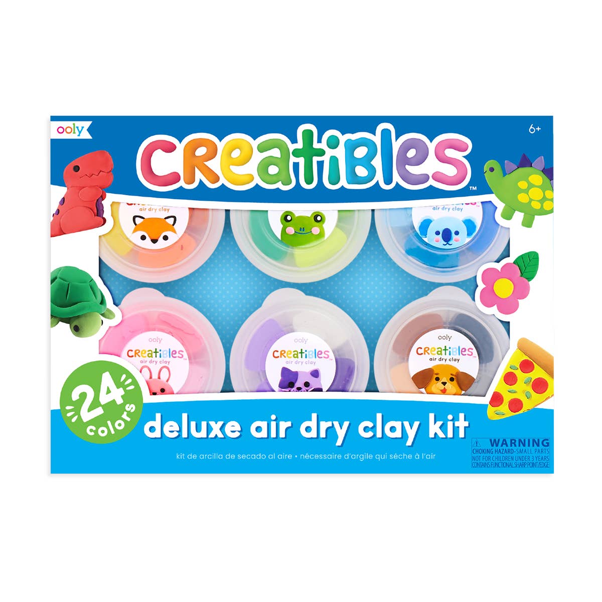 Creatibles: Air Dry Clay Deluxe Kit (Set of 24 Colors + 3 Tools)