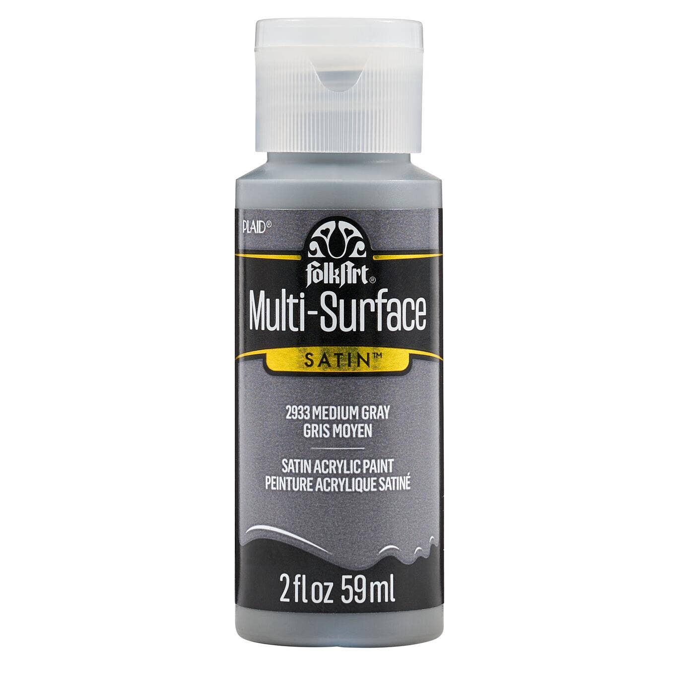 FolkArt ® Multi-Surface Satin Acrylic Paint - 2 oz: Medium Gray