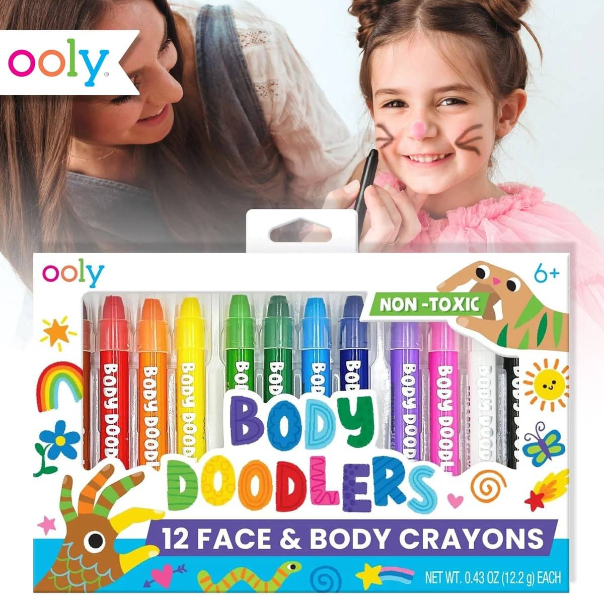 Body Doodlers: Face &amp; Body Crayons (Set of 12)