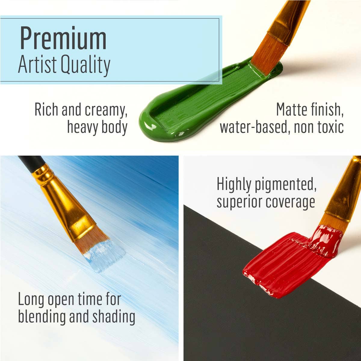 Matte Acrylic Paint Set of 12 Colors: Festival