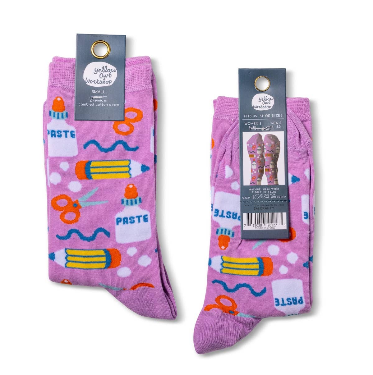 Crafty Crew Socks | Teacher Art Supply Gift | Small