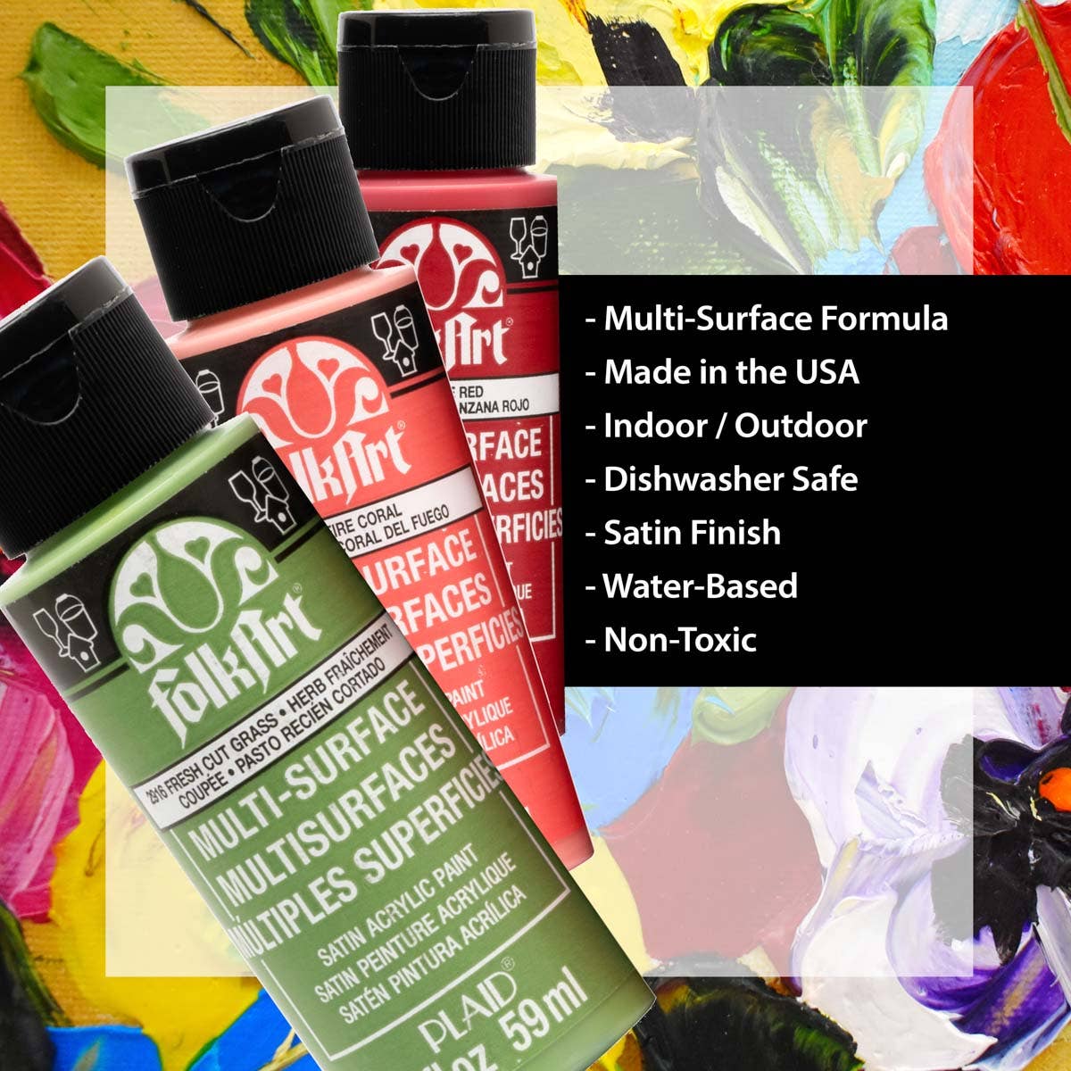 MultiSurface Acrylic Paint Brights Set: 10 Colors