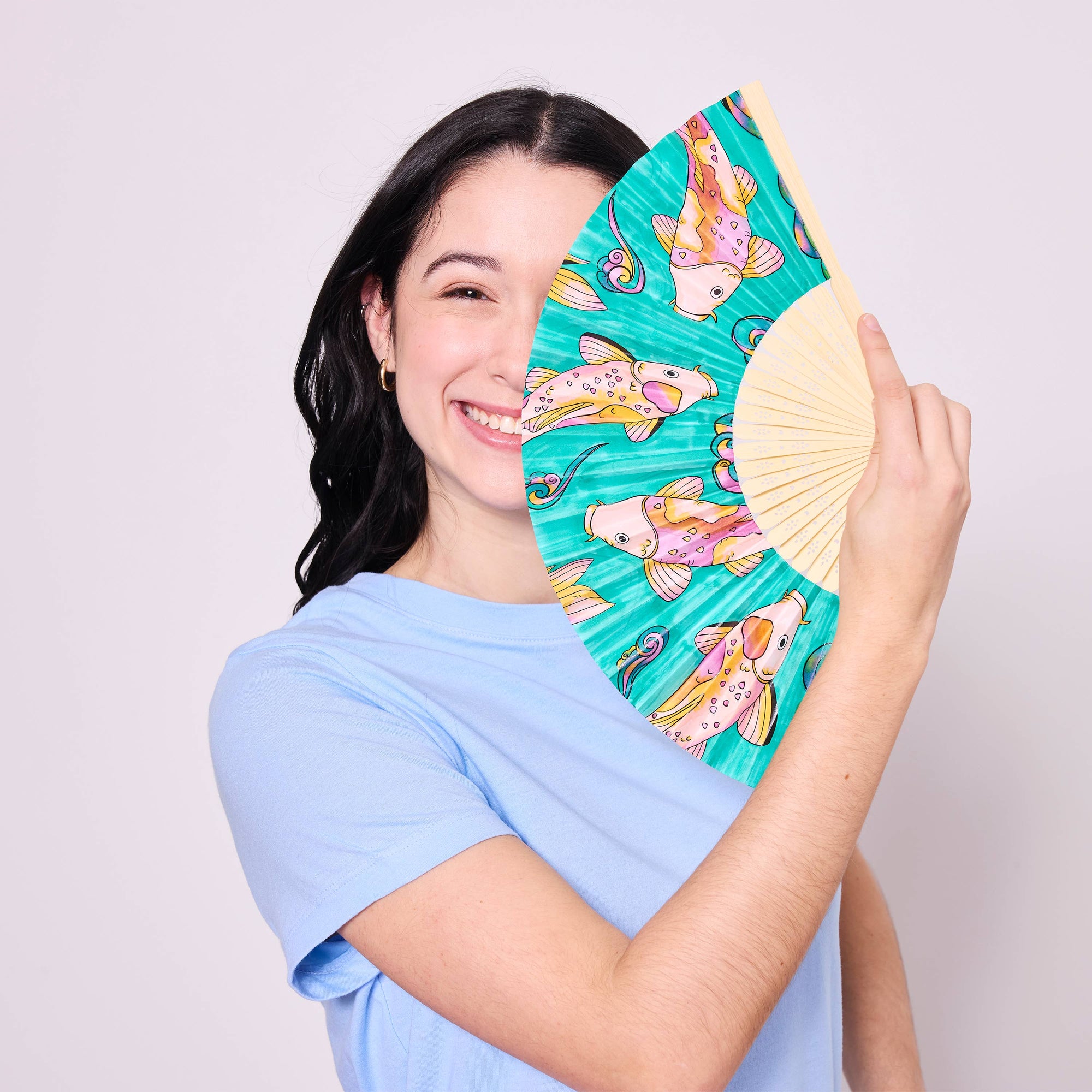 Paper Fan Painting Kit for Kids - Koi Fish