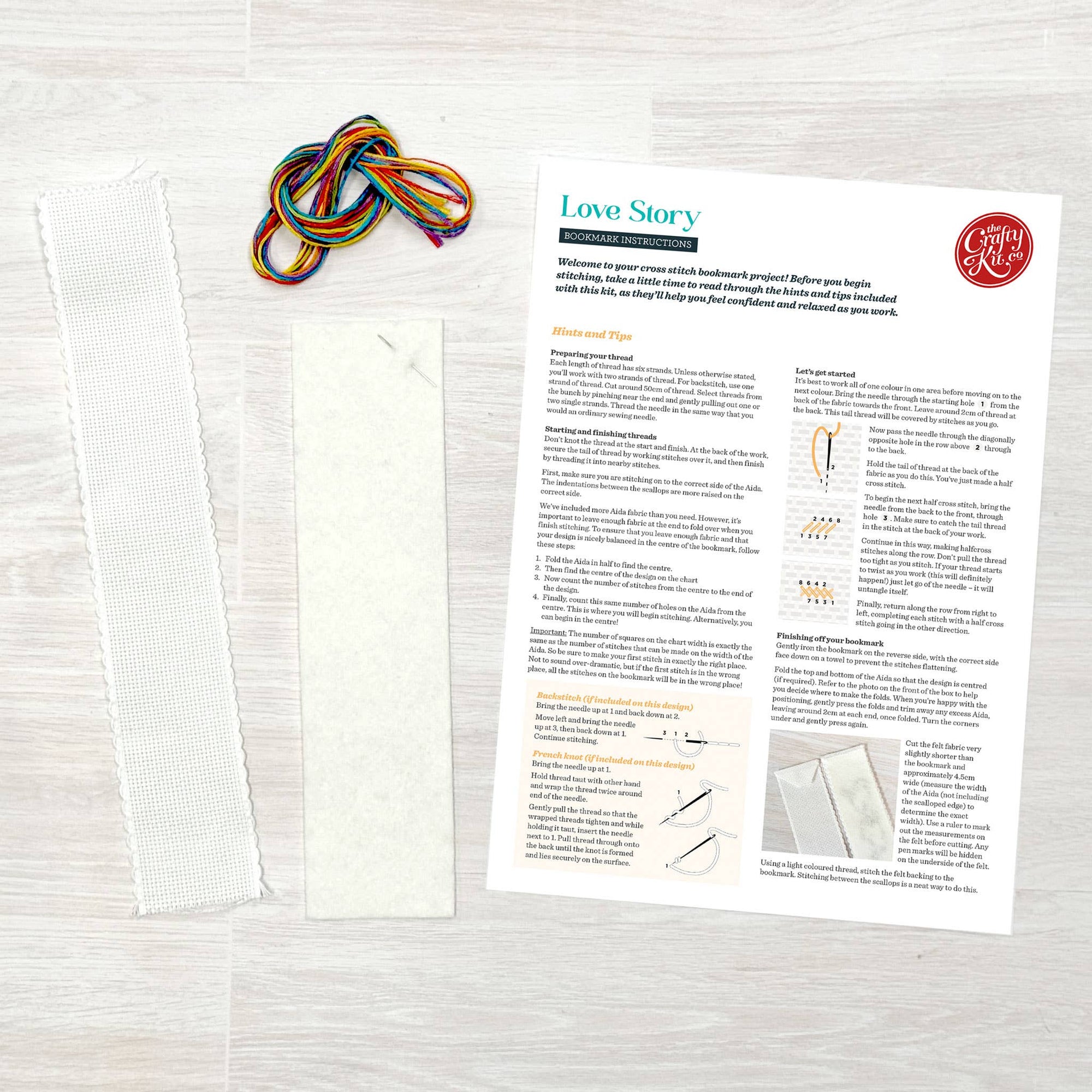 Love Story Cross Stitch Bookmark Kit