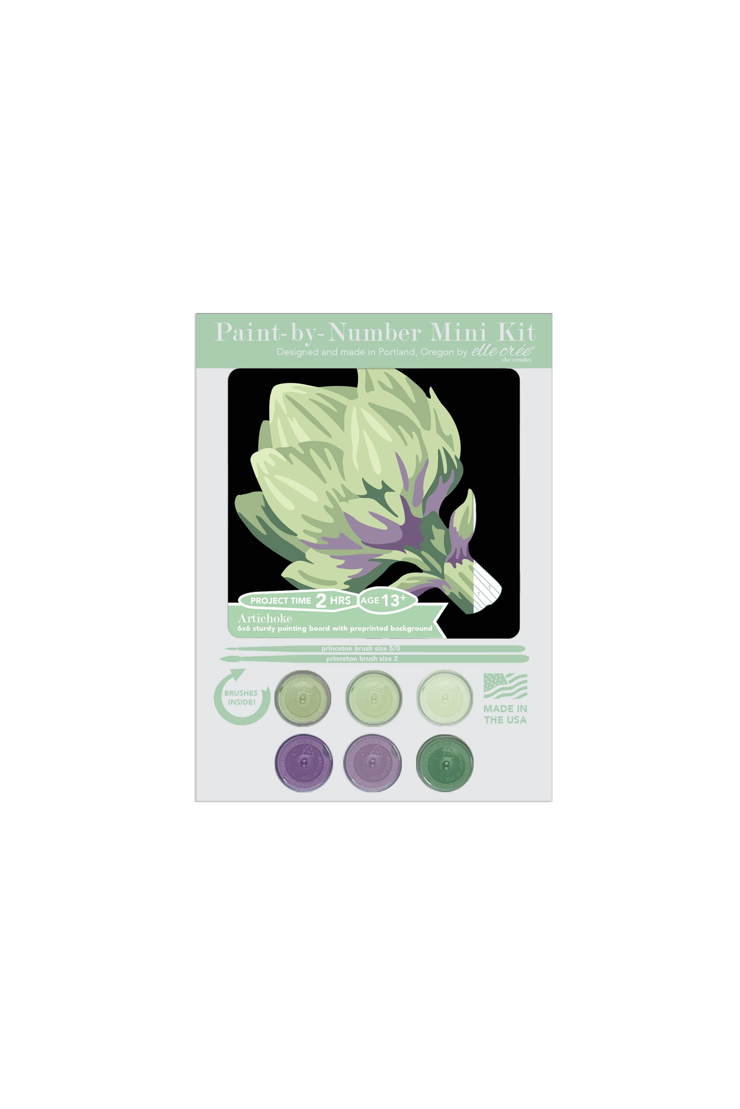 Artichoke MINI Paint-by-Number Kit - Colors & Cocktails