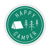 Happy Camper Green Tent Sticker