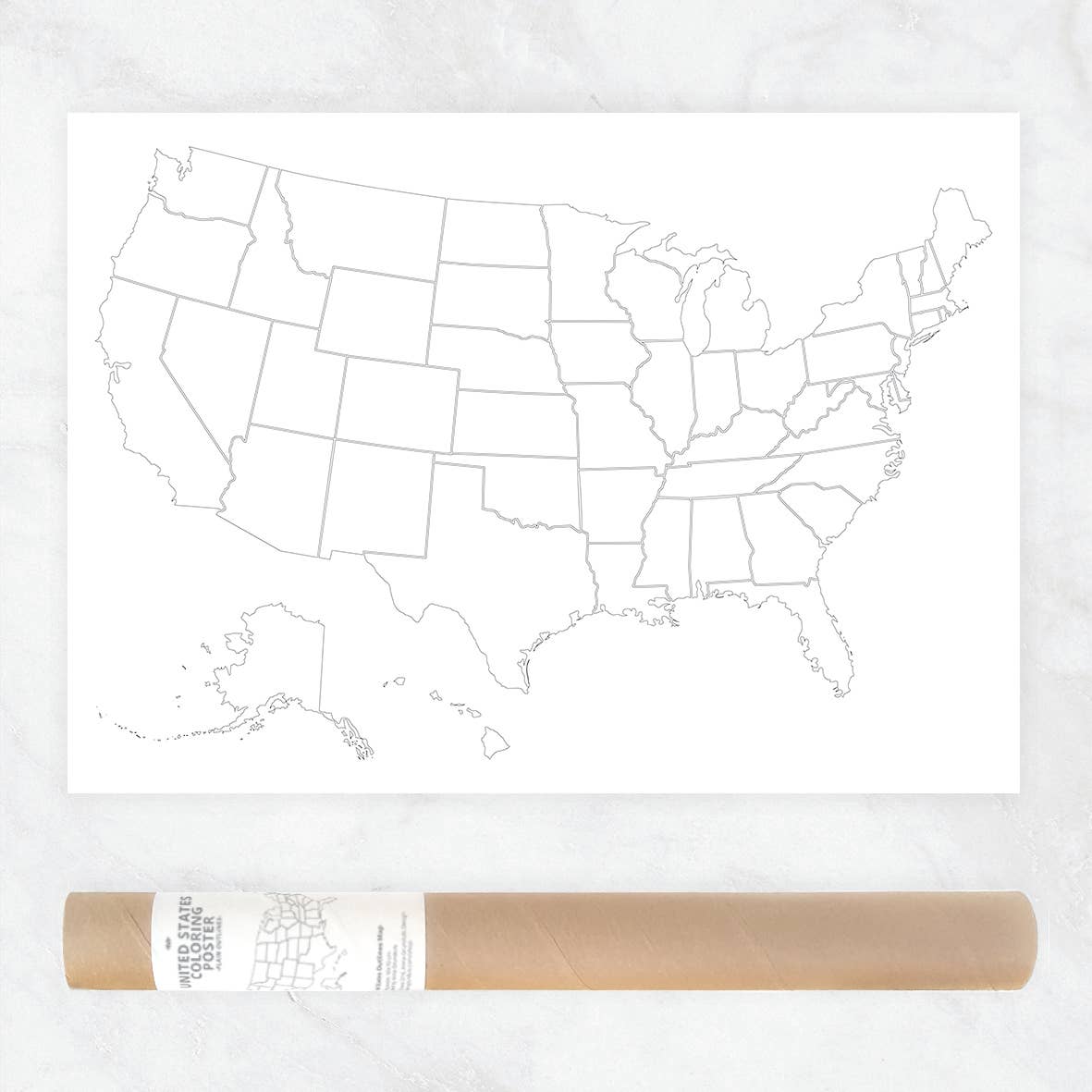 Plain Outlines United States Map