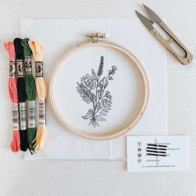 Modern Embroidery Kit - Wildflower