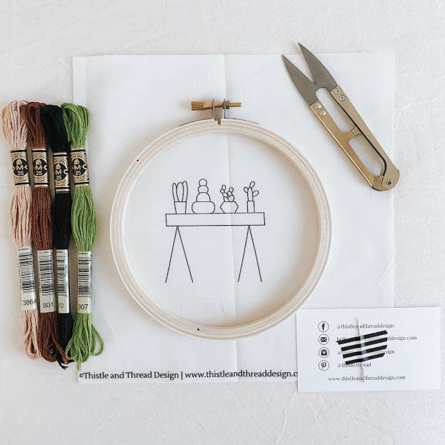 Modern Embroidery Kit - Table Cacti