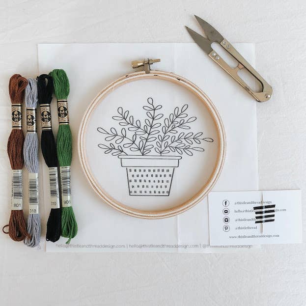 ZZ Plant Embroidery Kit