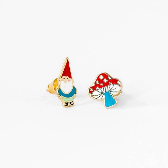 Gnome Mushroom Earrings