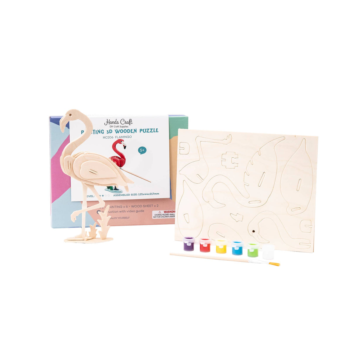 3D Wooden Puzzle Kit: Flamingo