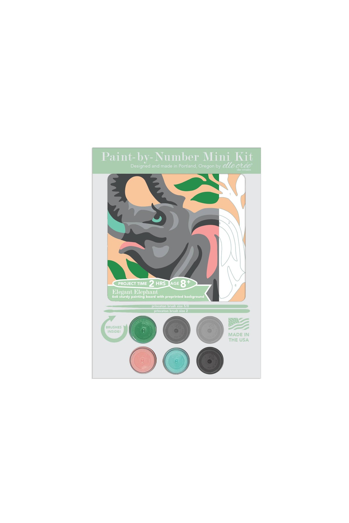 KIDS MINI Elegant Elephant Paint-by-Number Kit