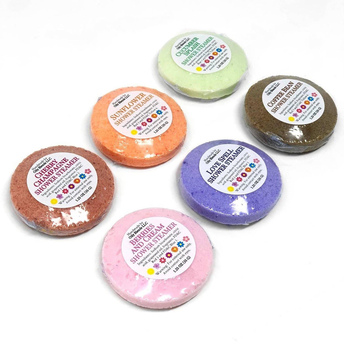 Sunshine Line Shower Steamers: Sampler Set of 6