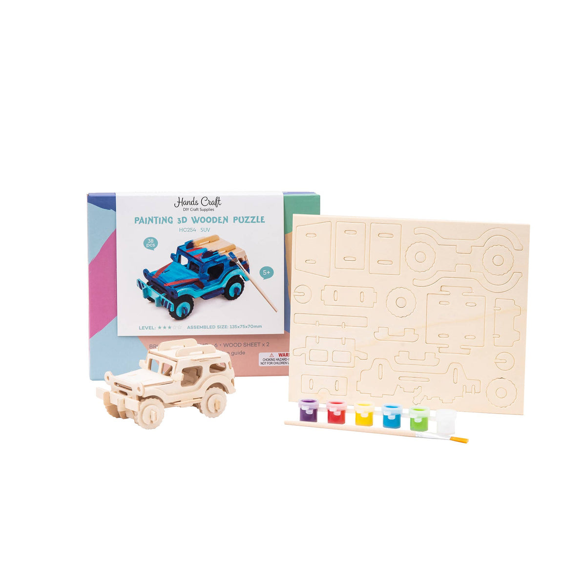 3D Wooden Puzzle Paint Kit: SUV