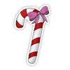 Candy Cane with Pink Bow Sticker