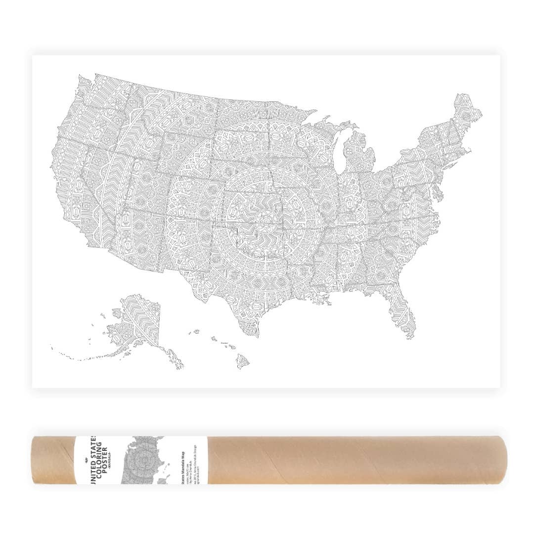 Mandala United States Coloring Map