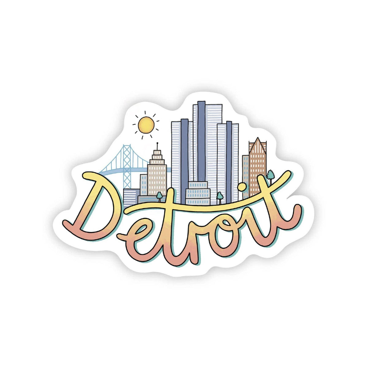 Detroit Skyline Sticker