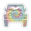 Tie Dye Jeep Front Sticker