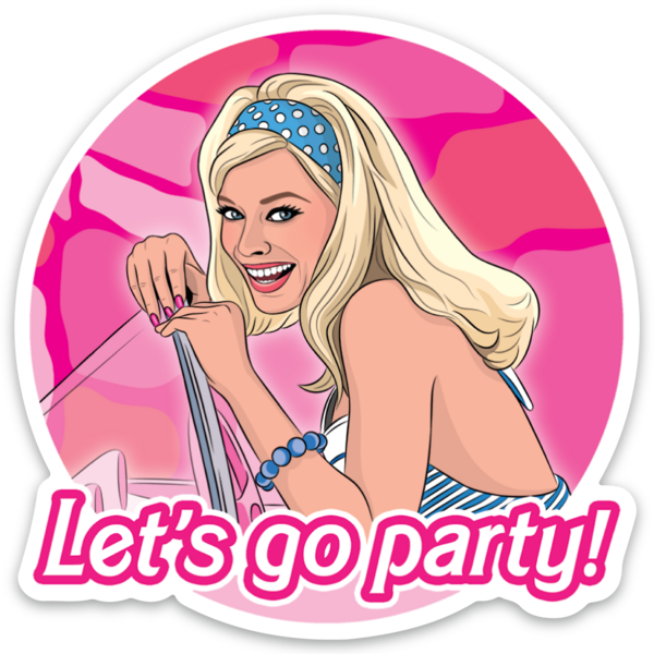 Barbie Let&#39;s Go Party Die Cut Sticker