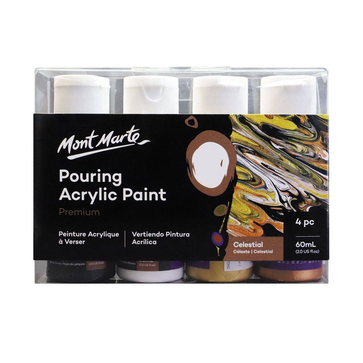 Pouring Acrylic Paint Set Premium 4pc x 2oz - Celestial