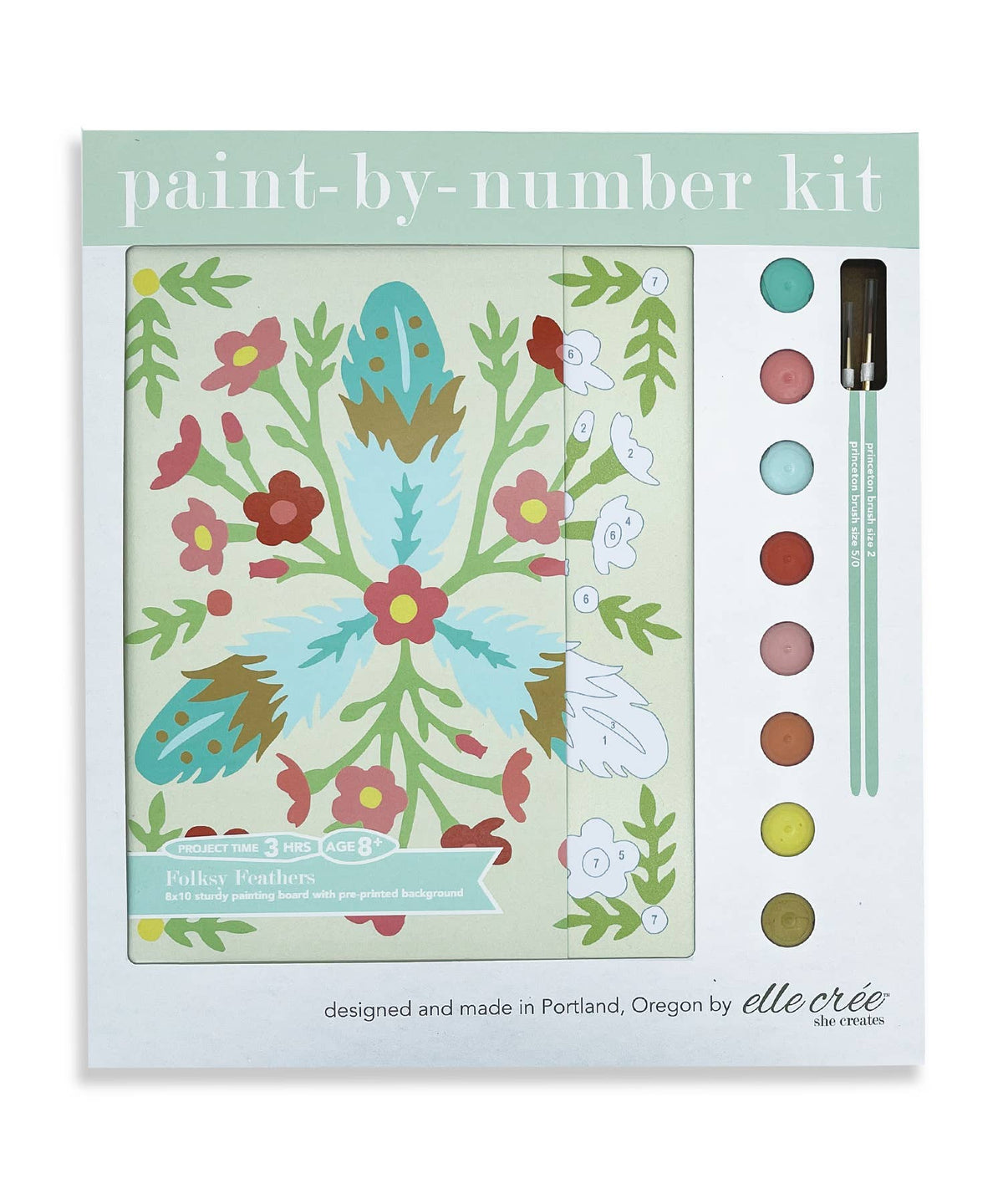 KIDS Folksy Feathers Paint-by-Number Kit