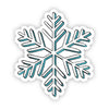 Teal Snowflake Sticker