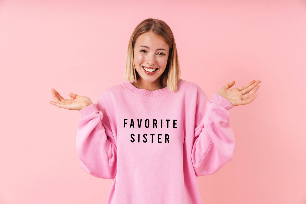 Sweatshirt Favorite Sister in Pink