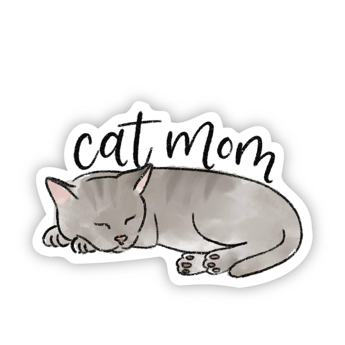 Cat Mom Sleeping Cat Sticker