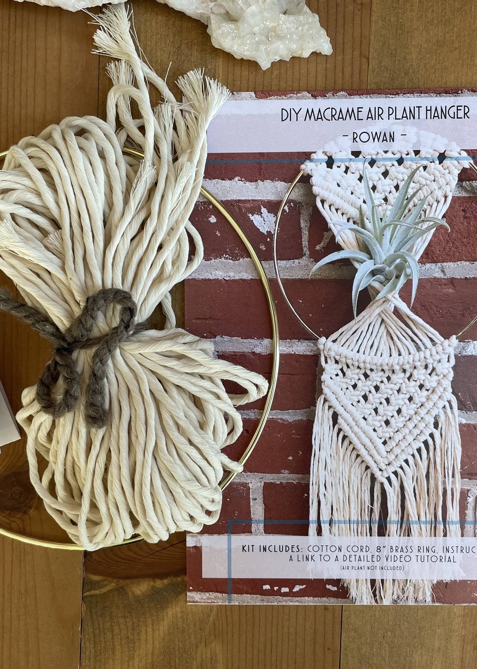 air plant macrame hanger DIY Macrame Rowan 8" Air Plant Hanger Kit
